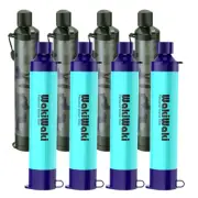 8*Water Filter Straw-Portable Personal Water Purification Preparedness Camo&Blue