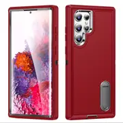MCC Shockproof Samsung Galaxy S22 Ultra Case Cover Heavy Duty with Stand [Red+Black]