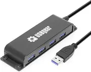USBGear 4-Port USB 3.2 Gen 2 Hub – 10Gbps USB-A Expansion w/Integrated Cable & Flexible Mounting