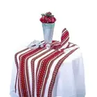 Ukrainian Table Runner + 6 napkin White Red Black Yellow 30x150 cm / 11.8"x59"