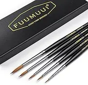Kolinsky Sable Miniature Paint Brushes, 5pcs Professional Detail Fine Paint Brushes for Art Painting, Citadel, Vallejo, DND, Models - Sable Brushes for Watercolor, Gouache, Size #5/0, #2/0, #0, #1, #3