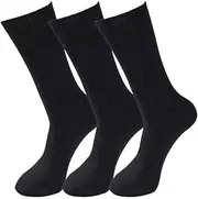 COSHAL® Mens Bigfoot Diabetic Socks Men Ribbed Cotton Socks Men Bigfoot Socks Extra Stretch Socks Non Elastic Ribbed Socks For Swollen feet 3 & 6 Pairs Size 12-14