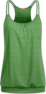 [NEWMEEN] Blevonh Women's Scoop Neck Spaghetti Strap Racerback Sports Cami Tank Tops
