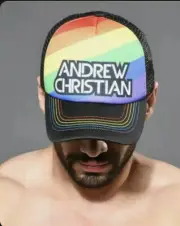 Andrew Christian Pride Trucker Hat Black NWT 8574 Unisex OSFA