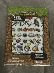 Minecraft Official Game Sticker Book - 4 Sheets (300+ Stickers) Puffy Stickers