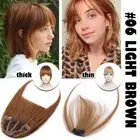 Real 100% Human Hair Fringe Front Bang Clip In THICK/THIN Neat Hairpiece Top Wig