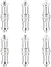 uxcell Camera Spigot Screws Converter 3/8" to 1/4" Male to Male, 6 Pack Tripod Screws Adapter Spigot Stud for Light Stand Hot Shoe Cold Shoe Adapter Ball Head Flash, Silver