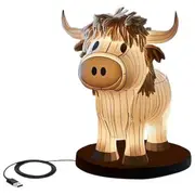 Cow Table Lamp Farmhouse Cow Night Light, Cow Bedside Lamp USB Small Nightstand Lamp for Home Offic Photo Color