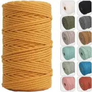 4mm 109yards Macrame Cord Bright Orange Cotton Rope for Wall Hanging Plant Ha...