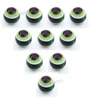 DIY lot 10 Green LUCKY Evil Eye Kabbalah Beads Jewelry Making Craft Kits warps