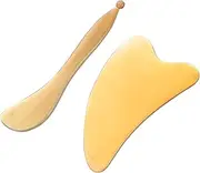 COMPUKAS 2Pcs Buffalo Horn Scraping Massage Tools Massage Plates Rods for Relaxation and Physiotherapy Durable Skin Friendly Design
