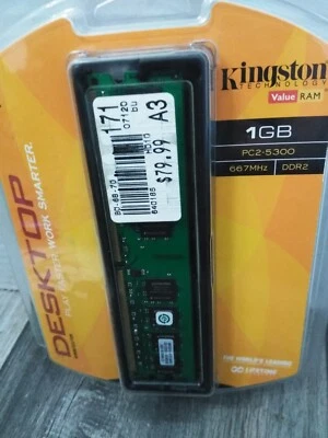 N.O.S. KINGSTON TECHNOLOGY 1GB RAM PC2-5300 DDR2 667 MHZ (SEALED)