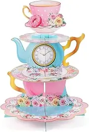 Cake Stand,Cupcake Tower,Round Cardboard Cupcake Stand,Cupcake Display Stand,Tea Candy Serving Platter,for Birthday, Wedding, Festival Party,Tea Party Birthday Party Dessert Stand
