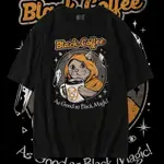 【玩具咖啡人】自創品牌 魔法貓 黑咖啡 BLACK COFFEE純棉短袖T-SHIRT 大尺碼 男女情侶同款