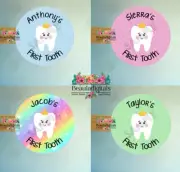 First Tooth Baby Personalised Stickers - First Tooth Labels 40mm/50mm