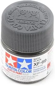TAMIYA AMERICA 81769 XF69 Mini Acrylic Paint, Nato Black, 1/3 oz