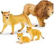 Terra by Battat AN2827Z – Lion Family – Miniature Lion Animal Figurines for Kids 3-Years-Old & Up (4 Pc), Brown/A