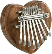 CORHAD 8 Keys Thumb Piano DIY Assembly Finger Piano with Keys Heart Shaped Educational Plaything for Adults Music Lovers Peach Core Pattern