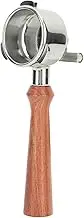 Coffee Filter Portafilter, Dual Spout Coffee Portafilter 54mm Stainless Steel Washable for Coffee Maker 870 (F Brazilian Rosewood)