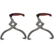 Set Of 2 Log Holder With Sharp Hooks Timber Wood Tongs Lifting Tool With Handle