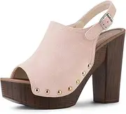 [Allegra K] Women's Open Toe Slingback Platform Chunky Heels Sandals