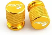 2PCS Motorcycle Tire Valve Air Port Stem Cover Cap Plug CNC Accessories F900R F900XR F 900 R F900 XR F 900XR F900r(Yellow F900R)