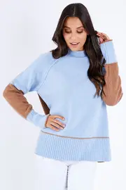 Block Colour Funnel Neck--ZP-ZP3128