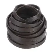 8mm Flat Faux Leather Cord, 5 Yards Braiding Leather Ropes, Dark Brown