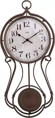 Antique Metal Pendulum Wall Clock - Elegant Regulator Clock for for Living Room
