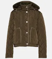 [Burberry] Burberry Quilted cropped jacket UK 20 green