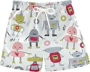 [GAIGEO] Cute Sharks Cartoon Blue Swim Shorts Boys Easy Care Toddler Boy Swim Shorts with Stylish Design