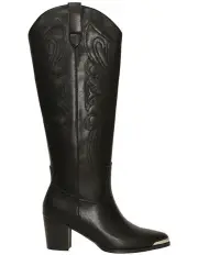 [Belle & Bloom] Rebelle Knee High Western Boots in Black