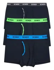 [Bonds] Guyfront Trunk 3 Pack in Black Pop