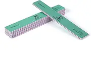 NAKACENCE Nail File 80/100 Grit Professional Nail Files and Buffers for Natural Nails, Double Sided, Washable, Dustless, Durable, Green, 5 Pack