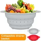 Collapsible Colander with Handle Food Grade Silicone Colander Strainer Kitchenེ