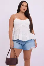 White Baby doll Singlet Top