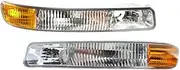 For 1999-2006 GMC Sierra 1500 Pair Driver and Passenger Side Parking Light CAPA Certified Lens and Housing Only GM2520174 GM2521174 | 15199560 15199561 or C3