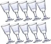 FUNNETOYU 10pcs White Wine Glass Charcuterie Beer Latte Glasses Cocktail Alcohol Drink Shot Wine Small Cup Mini Bottles Coffee Cup Liquor Coffee Mug Reusable Espresso Cup Boxes Transparent