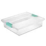 Sterilite Large Clear Plastic Stackable Storage Bin w/ Clear Latch Lid, 36 Pack