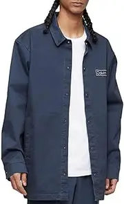 [Calvin Klein] Mens Lightweight Relaxed Fit Shirt Jacket Blue S