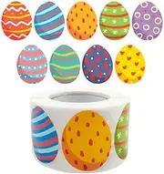 AUSWAY Sticker Labels, Round Stickers Circle Self-Adhesive Cartoon Tag for Easter Day Egg Home School Decoration Kindergarten Boys Girls Kids (YHSTK-STK34-ES)