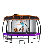 Kahuna 16ft Trampoline Safety Net Spring Pad Cover Mat Roof Shoe Bag Basketball SetPurple
