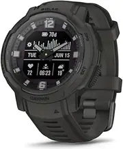Garmin Instinct Crossover Solar Hybrid Smart Watch 45mm Solar Charger Rugged Design and Super Luminova Hands 70 Day Runtime +30 Sport GPS Cardio SpO2 Activity Tracker (Graphite)
