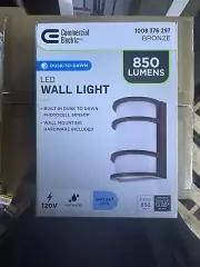 Integrated LED Dusk to Dawn Photocell Sensor Half Moon Bronze Wall Light NEW