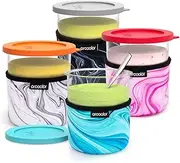 [ARCOOLOR] Ice Cream Neoprene Sleeve, Reusable Insulated Sleeves for Ninja Creami Pints, Compatible with NC501, NC500 Series Deluxe Ice Cream Maker Containers -Containers not Included (24oz, 4 Pack)