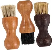 Beaupretty 3pcs Wood Shoe Brushes Set Bristle Brushes for Polishing and Cleaning Compact and Durable Cleaning Tools for Home and Travel