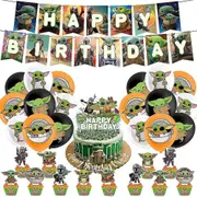 Star Wars Yoda Birthday Party Supplies Balloons Banner Cake Toppers Decorations Set -NMAOV