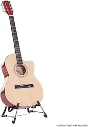 Karrera 40in Acoustic Cutaway Guitar Bag Strings Picks Winder Strap Natural
