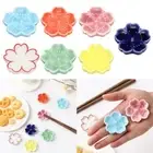 Spoon Fork Chopstick Rest Sakura Blossoms Colorful Chopsticks Holder Ceramic