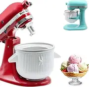 Ice-Cream-Maker-Attachment for Kitchen Aid, 2Qt IceCream Bowl Compatible with 4.5/5Qt and 6Qt KitchenAid Stand Mixers, Frozen Yogurt Ice Cream & Sorbet Gelato Maker, Not Fit Artisan Mini 3.5Qt Mixer